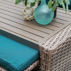 Ensemble de salon 6 pièces en osier Leisure Made Newton, tissu Peacock