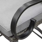 Greemotion Ensemble de 3 pièces Arosa de comptoir extérieur avec foyer et chaises pivotantes gris : Dessus en carreaux de céramique, Résistant aux UV et à la rouille
