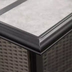 Greemotion Ensemble de 3 pièces Arosa de comptoir extérieur avec foyer et chaises pivotantes gris : Dessus en carreaux de céramique, Résistant aux UV et à la rouille