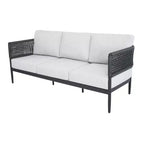 International Concepts 5pc Woven Abaca Rope Outdoor Patio Conversation Furniture Sets: Includes Rockers, Aluminum Frame