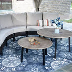 Captiva Designs 10-Seat Half-Moon Curved Outdoor Patio Conversation Set with Coffee Tables