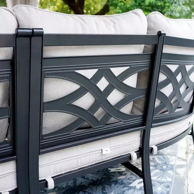 Captiva Designs 10-Seat Half-Moon Curved Outdoor Patio Conversation Set with Coffee Tables