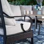 Captiva Designs 10-Seat Half-Moon Curved Outdoor Patio Conversation Set with Coffee Tables