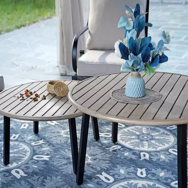 Captiva Designs 10-Seat Half-Moon Curved Outdoor Patio Conversation Set with Coffee Tables