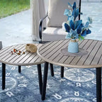 Captiva Designs 10-Seat Half-Moon Curved Outdoor Patio Conversation Set with Coffee Tables