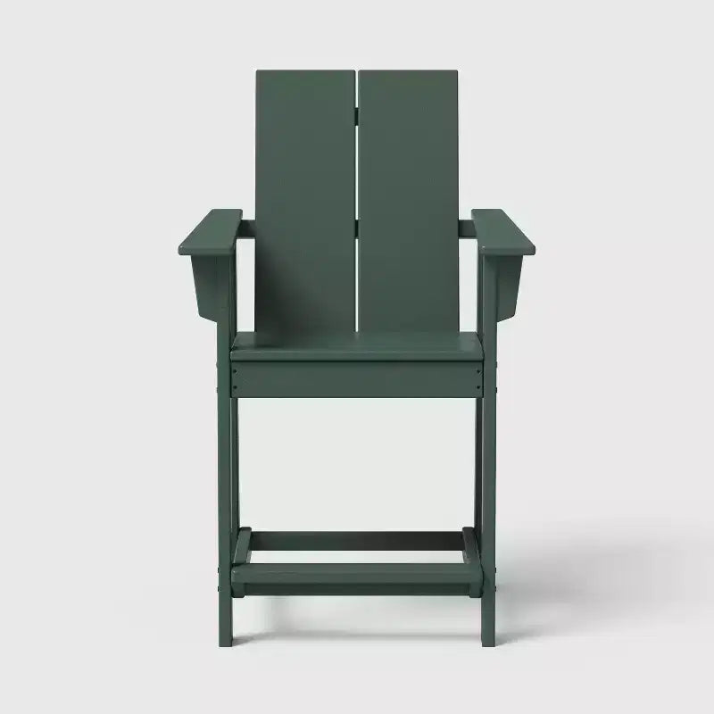 POLYWOOD Moore 3pc Outdoor Counter Patio Chair Set with Connecting Table Green