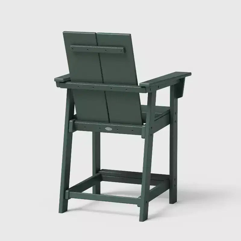 POLYWOOD Moore 3pc Outdoor Counter Patio Chair Set with Connecting Table Green