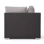 Christopher Knight Home 5pc Santa Rosa Wicker Outdoor V-Shaped Sectional Furniture Sofa Set Gray/Light Gray