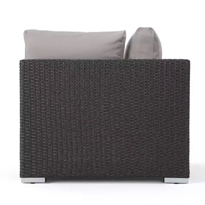Christopher Knight Home 5pc Santa Rosa Wicker Outdoor V-Shaped Sectional Furniture Sofa Set Gray/Light Gray