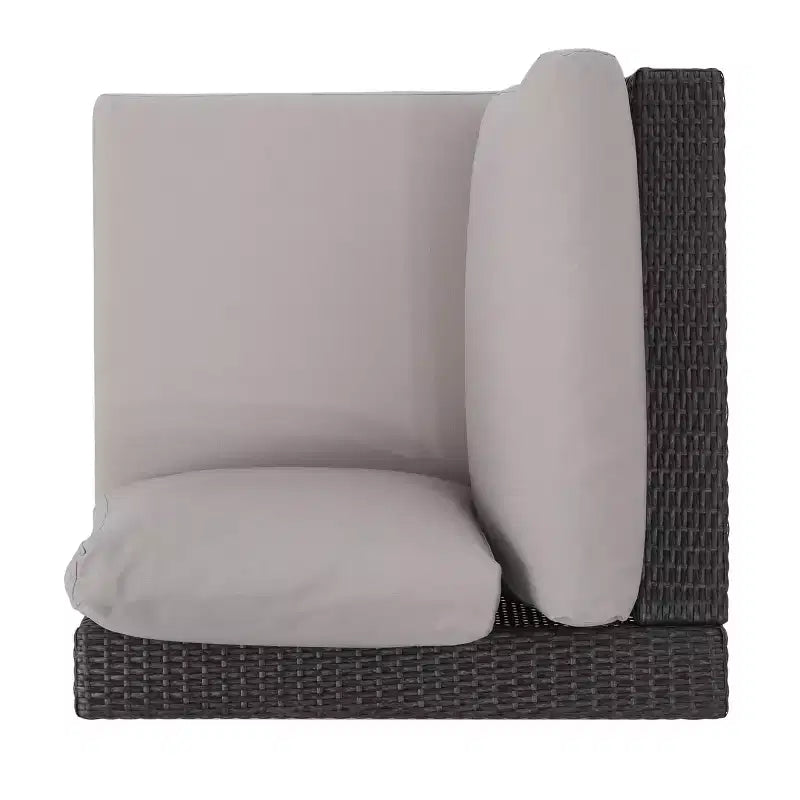 Christopher Knight Home 5pc Santa Rosa Wicker Outdoor V-Shaped Sectional Furniture Sofa Set Gray/Light Gray