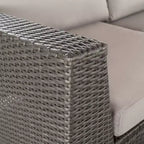 Christopher Knight Home 5pc Santa Rosa Wicker Outdoor V-Shaped Sectional Furniture Sofa Set Gray/Light Gray