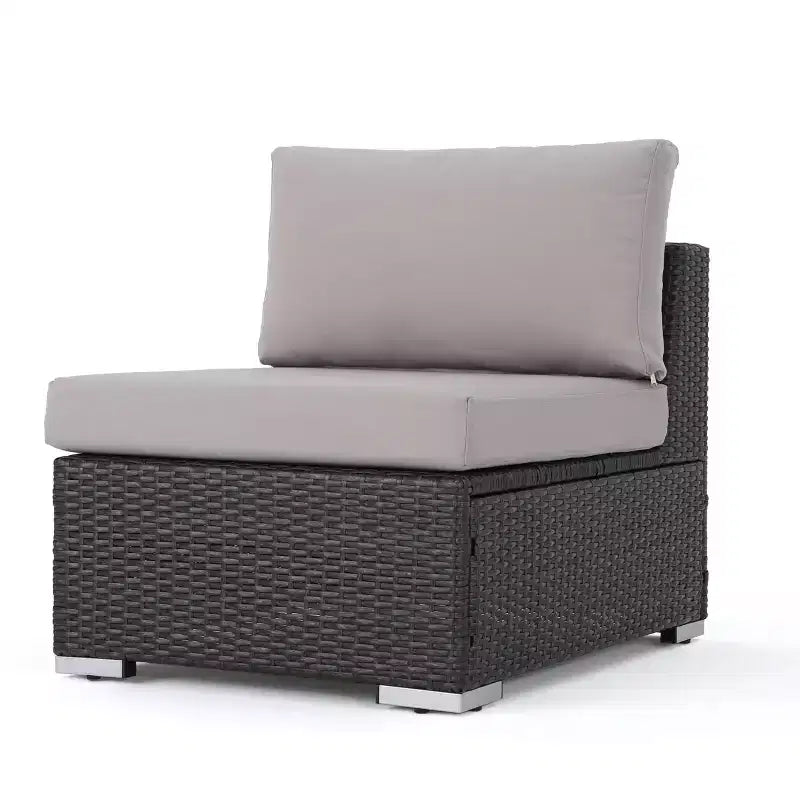 Christopher Knight Home 5pc Santa Rosa Wicker Outdoor V-Shaped Sectional Furniture Sofa Set Gray/Light Gray