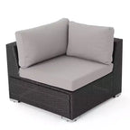 Christopher Knight Home 5pc Santa Rosa Wicker Outdoor V-Shaped Sectional Furniture Sofa Set Gray/Light Gray