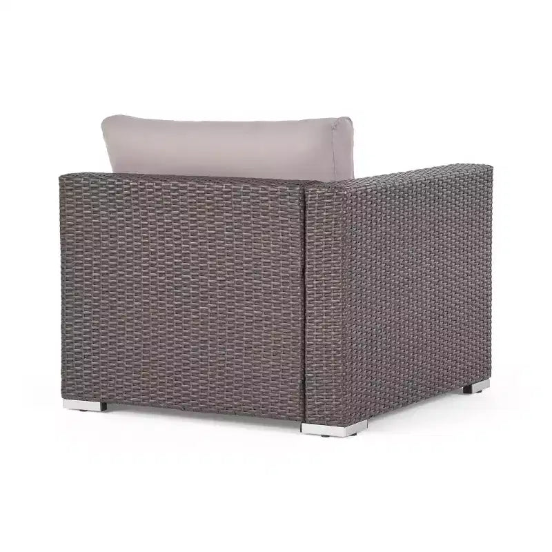 Christopher Knight Home 5pc Santa Rosa Wicker Outdoor V-Shaped Sectional Furniture Sofa Set Gray/Light Gray