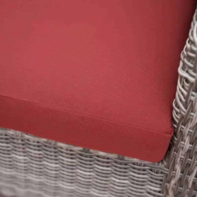 Leisure Made Forsyth 5pc Wicker Sectional in Red Fabric
