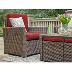 Leisure Made Newton 6pc Wicker Seating in Red Fabric