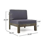 Christopher Knight 3pc Home Brava Outdoor Acacia Wood Conversation Set Light Gray Finish