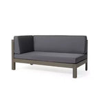 Christopher Knight 3pc Home Brava Outdoor Acacia Wood Conversation Set Light Gray Finish