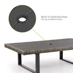 Greemotion 4pc Antigua Outdoor Patio Conversation Furniture Sets with Height Adjustable Table Brown: Modular Sectional, UV Protection
