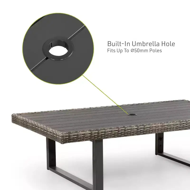 Greemotion 4pc Antigua Outdoor Patio Conversation Furniture Sets with Height Adjustable Table Brown: Modular Sectional, UV Protection