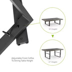 Greemotion 4pc Antigua Outdoor Patio Conversation Furniture Sets with Height Adjustable Table Brown: Modular Sectional, UV Protection