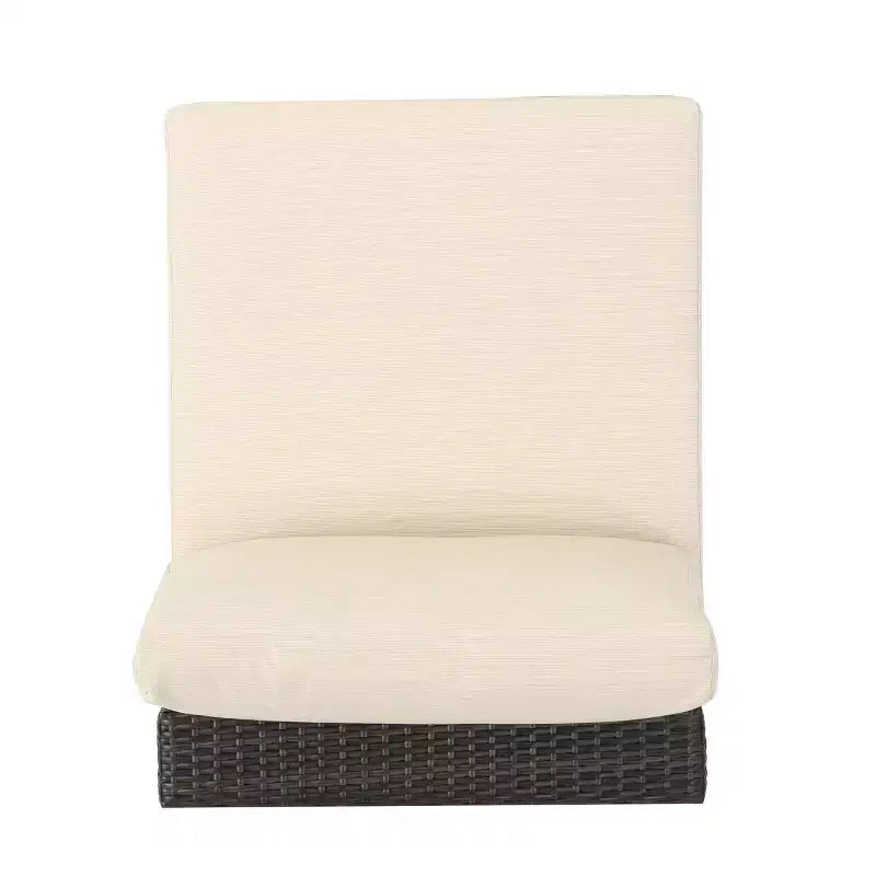Christopher Knight Home 5pc Canapé d'angle en osier Santa Rosa pour extérieur, forme en V, Multibrun/Beige