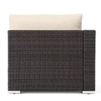 Christopher Knight Home 5pc Canapé d'angle en osier Santa Rosa pour extérieur, forme en V, Multibrun/Beige