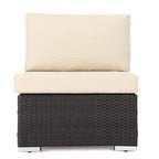 Christopher Knight Home 5pc Santa Rosa Wicker Outdoor V-Shaped Sectional Furniture Sofa Set Multibrown/Beige
