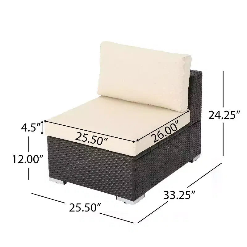 Christopher Knight Home 5pc Canapé d'angle en osier Santa Rosa pour extérieur, forme en V, Multibrun/Beige