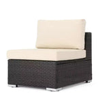 Christopher Knight Home 5pc Canapé d'angle en osier Santa Rosa pour extérieur, forme en V, Multibrun/Beige