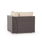 Christopher Knight Home 5pc Canapé d'angle en osier Santa Rosa pour extérieur, forme en V, Multibrun/Beige