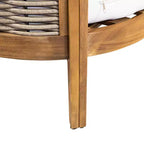 Christopher Knight Home Ensemble causeuse et table basse d'extérieur 2 pièces Burchett en bois d'acacia et rotin avec coussins