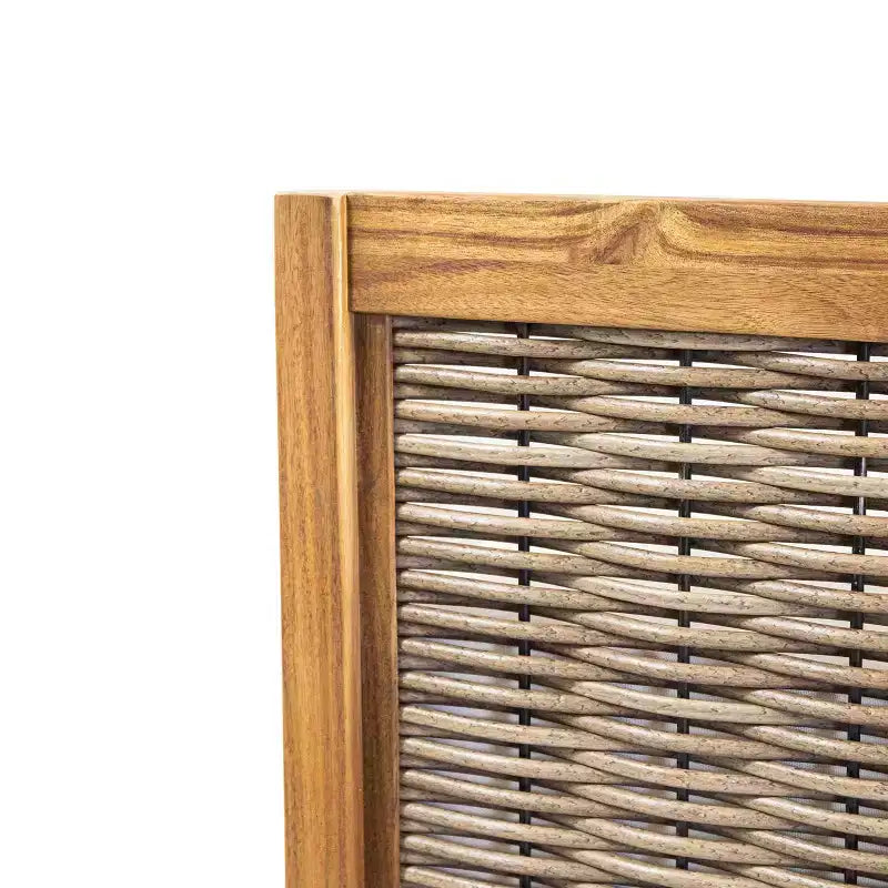 Christopher Knight Home Ensemble causeuse et table basse d'extérieur 2 pièces Burchett en bois d'acacia et rotin avec coussins