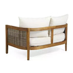 Christopher Knight Home Ensemble causeuse et table basse d'extérieur 2 pièces Burchett en bois d'acacia et rotin avec coussins