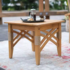 Ensemble de conversation d'extérieur 3 pièces en teck Sonoma Lane Eola avec coussins zippés beiges - Résistant aux intempéries