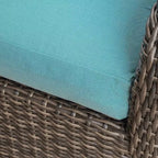Sectionnel en osier 5 pièces Leisure Made Jackson avec tissu bleu spa
