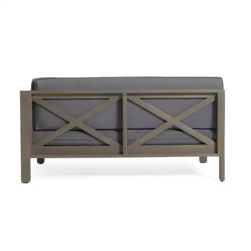 Christopher Knight 3pc Home Brava Outdoor Acacia Wood Conversation Set Gray Finish