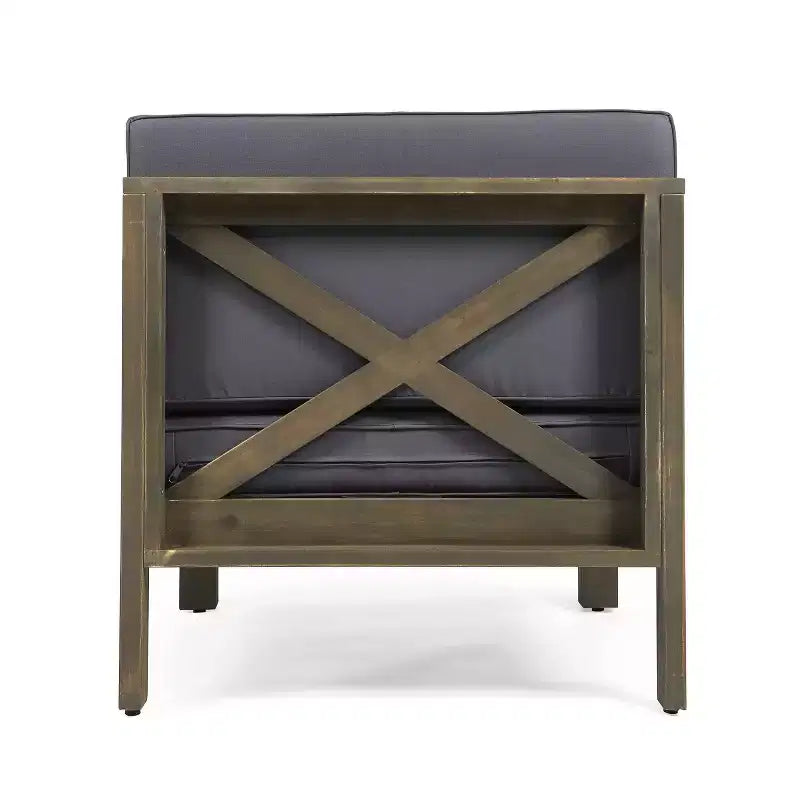 Christopher Knight 3pc Home Brava Outdoor Acacia Wood Conversation Set Gray Finish