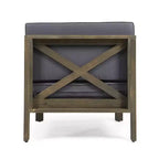 Christopher Knight 3pc Home Brava Outdoor Acacia Wood Conversation Set Gray Finish