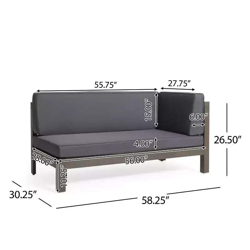 Christopher Knight 3pc Home Brava Outdoor Acacia Wood Conversation Set Gray Finish