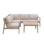 Linon Ensemble sectionnel et table basse 4 pièces Melita Acacia Beige