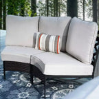 Captiva Designs Canapé d'angle incurvé en demi-lune 6 places pour extérieur