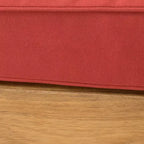 Causeuse à bras droit et table basse d'extérieur Oana en bois d'acacia, lot de 2, teck/rouge - Christopher Knight Home : Salon de jardin rustique avec coussins moelleux