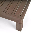 2pk Oana Outdoor Acacia Wood Right Arm Loveseat & Coffee Table with Cushion Gray/White - Christopher Knight Home: Transitional Patio Lounge Set