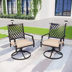 Ensemble de conversation d'extérieur 5 pièces avec fauteuils pivotants et table de cuisson au propane carrée de 71 cm - Captiva Designs