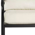 4pc Alistair Outdoor Steel Conversation Set Creme/Matte Black - Crosley: Weather-Resistant Patio Seating with Coffee Table