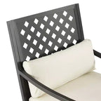 4pc Alistair Outdoor Steel Conversation Set Creme/Matte Black - Crosley: Weather-Resistant Patio Seating with Coffee Table