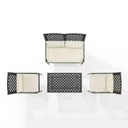 4pc Alistair Outdoor Steel Conversation Set Creme/Matte Black - Crosley: Weather-Resistant Patio Seating with Coffee Table