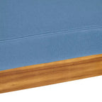 Ensemble causeuse à bras droit et table basse Oana en bois d'acacia d'extérieur avec coussin, 2 pièces, teck/bleu - Christopher Knight Home