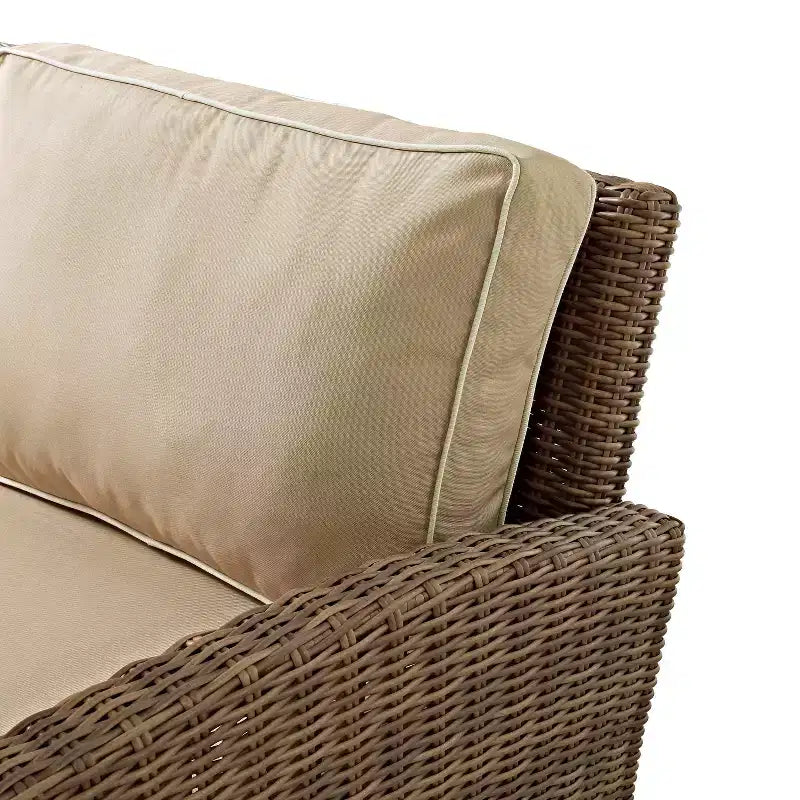 Crosley 3pc Bradenton Steel Outdoor Patio Fire Pit Furniture Set with Two Loveseats Tan/Brown